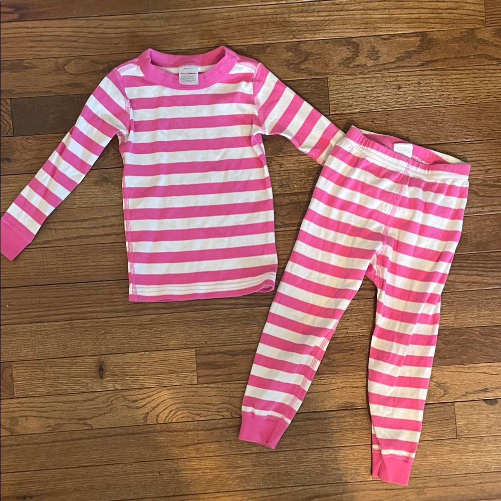 Hanna Andersson Pink and White Striped Kids Pajamas